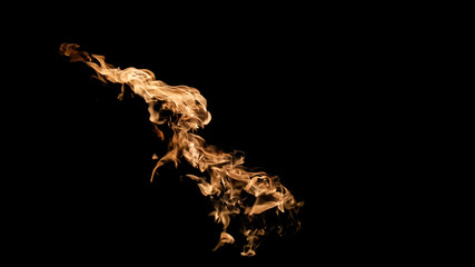 Fire flames on black background. fire on black background isolated. fire patterns