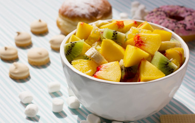 Healthy breakfast of fruit salad