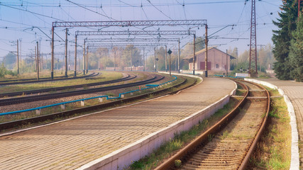 Empty railway station on daytime