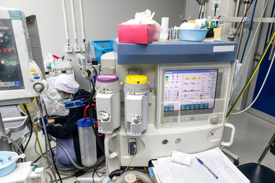 Anesthesia Machine in hospital operating room.