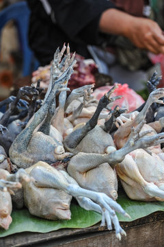 Chicken at a local market in Cambodia 