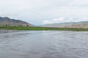 Mongolian landscape along river Ider