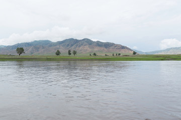 Mongolian landscape along river Ider