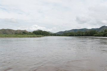 Mongolian landscape along river Ider