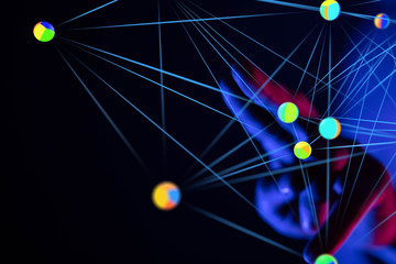 Abstract technology geometric and data