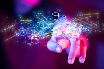 Innovation futuristic digital data binary code background technology