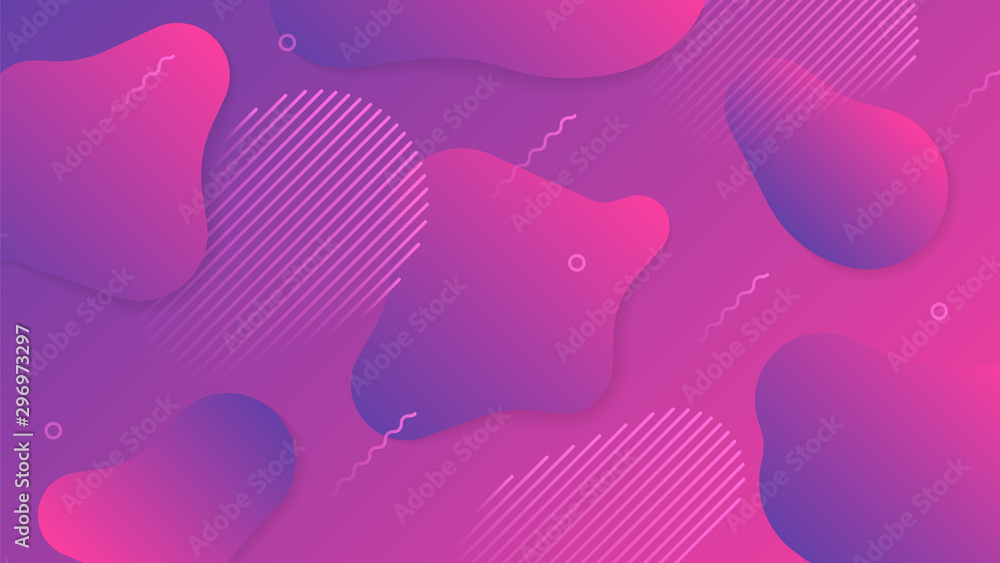 Poster abstract fluid bubble color gradient geometric 4k background. futuristic liquid color shapes with sh
