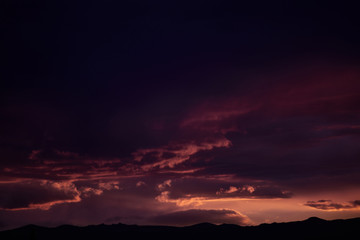 Beautiful sunset sky, purple, pink, red and orange colors