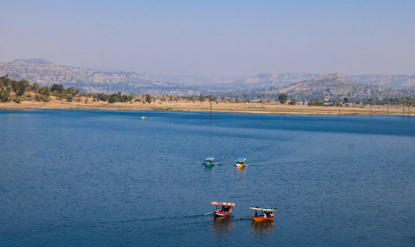 Panoramic view of dudhani lake, India