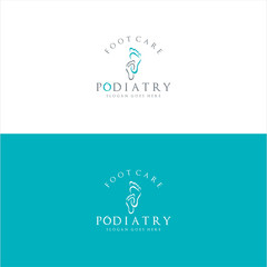 Podiatry Logo Isolated on white background . Foot Care Logo Icon Design . Foot Print Logo .