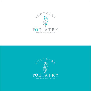 Podiatry Logo Isolated On White Background . Foot Care Logo Icon Design . Foot Print Logo .