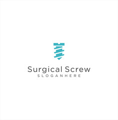 Fototapeta premium Surgical Screw Logo Design Vector Stock . Medical Logo . Orthopedic Implants Logo .