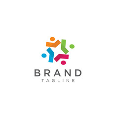 Group Logo Colorful Design Template Vector . Teamwork Logo Design. Community Logo Template Vector .