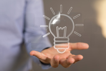 Bright idea in hand concept design art.