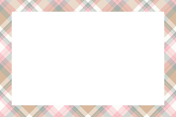 Vintage frame vector. Scottish border pattern retro style. Tartan plaid ornament.