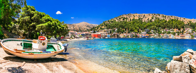 Scenic Chios island - old traditional fishing village Lagkada. authentic Greece series
