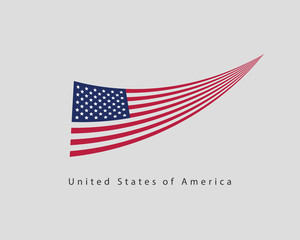 USA flag vector. Modern style United States of America symbol. American banner design element