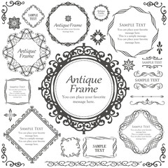 装飾デザイン　美しい額　フレームデザイン　テンプレート　アンティーク　ビンテージ　ラグジュアリー