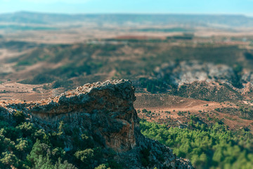 Beautiful Mountain landscape with a rock on Northern Cyprus. Nature background