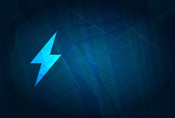 Electric bolt icon futuristic digital abstract blue background