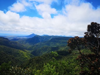 View of mountains in Mauritius