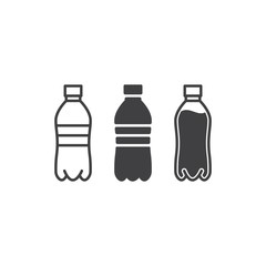 Set of plastic bottle. Vector icon template