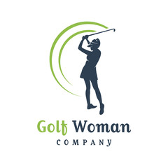 women's golf sports logo design