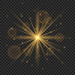 A set of bright beautiful stars. Light effect. Bright Star. Beautiful light for illustration. Christmas star.White sparkles shine special light effect. Vector sparkles on a transparent background.