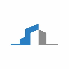 Fototapeta premium Real estate, abstract commercial building logo design template vector illustration