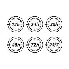 Obraz premium Set of hour clock shipping time on progress. Vector icon template