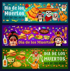 Dia de los Muertos Catrina, skulls and sombreros