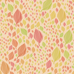 modern seamless flowing leaf pattern in vintage Scandinavian style colors