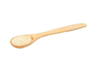 Sesame seeds in spoon