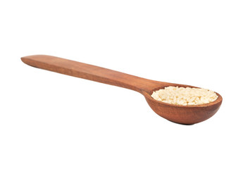 Sesame seeds in spoon