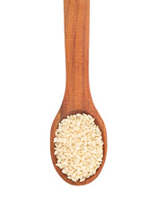 Sesame seeds in spoon