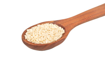 Sesame seeds in spoon