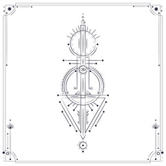 Vector illustration set of moon phases. Different stages of moonlight activity in vintage engraving style. Zodiac Signs