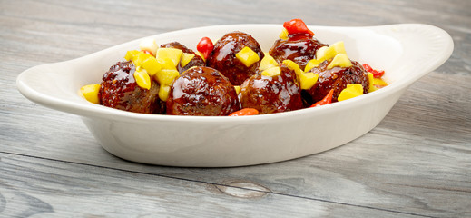 Savory Meatballs severed up as an Appetizer before the meal