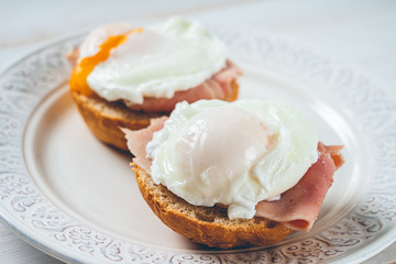 Ham And Poached Egg Sandwiches