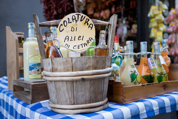 VIETRI SUL MARE, ITALY - 12 October 2019 Typical products of the city of Vietri sul Mare, Amalfi Coast, Italy
