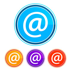 Email address icon flat design round buttons set illustration design