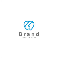 Obraz premium Tooth Dentist Dental Logo Line . Dental healthy care tooth logo . Dental Care Medical logo design on white . Creative dental care clean blue teeth logo