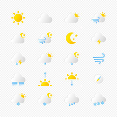 Set of isolated weather icons