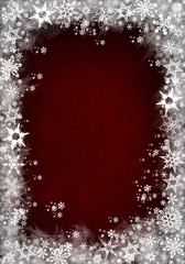Red Winter Background with snowflakes for your own creations