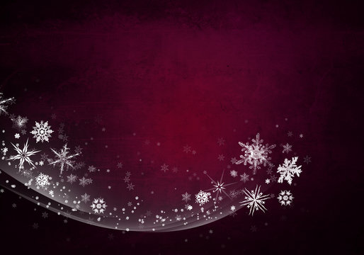 Red Winter Background with snowflakes for your own creations