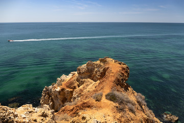 Coast of the Algarve area in Portugal.