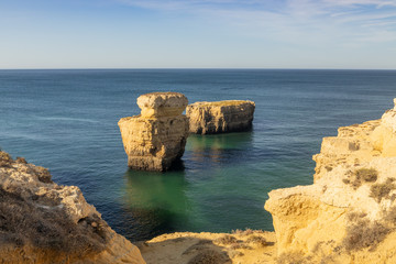 Coast of the Algarve area in Portugal.