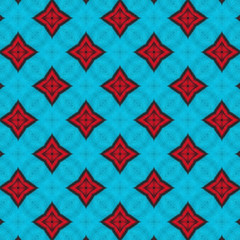 Geometric red and blue seamless pattern