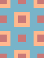 Brown squares on blue background pattern 