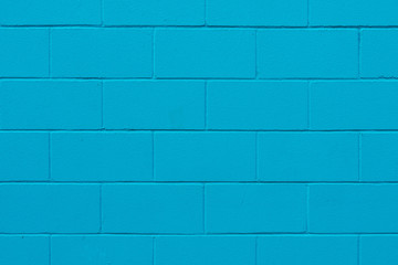 Blue painted brick wall texture and background - image